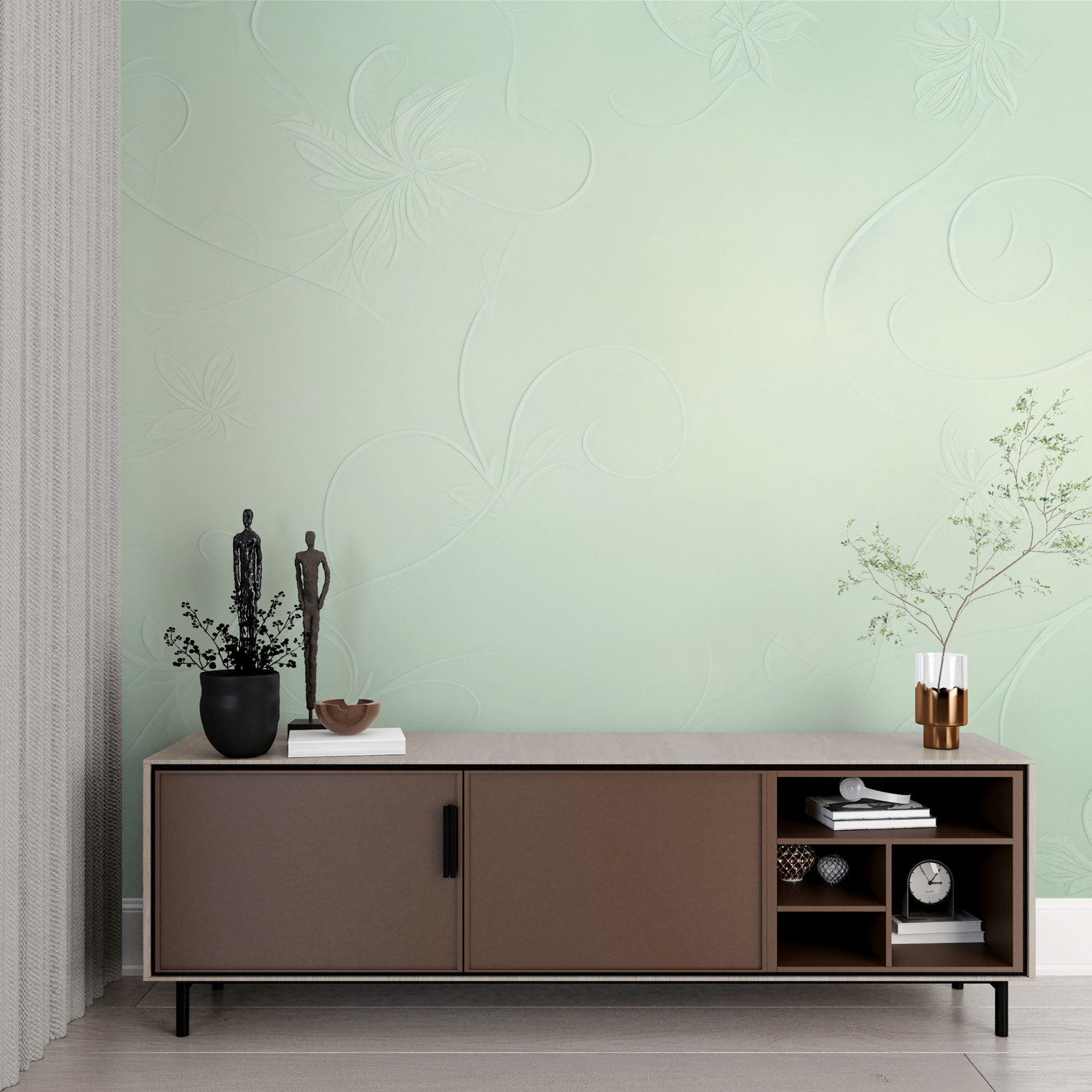 Papier Peint Vert D Eau - design