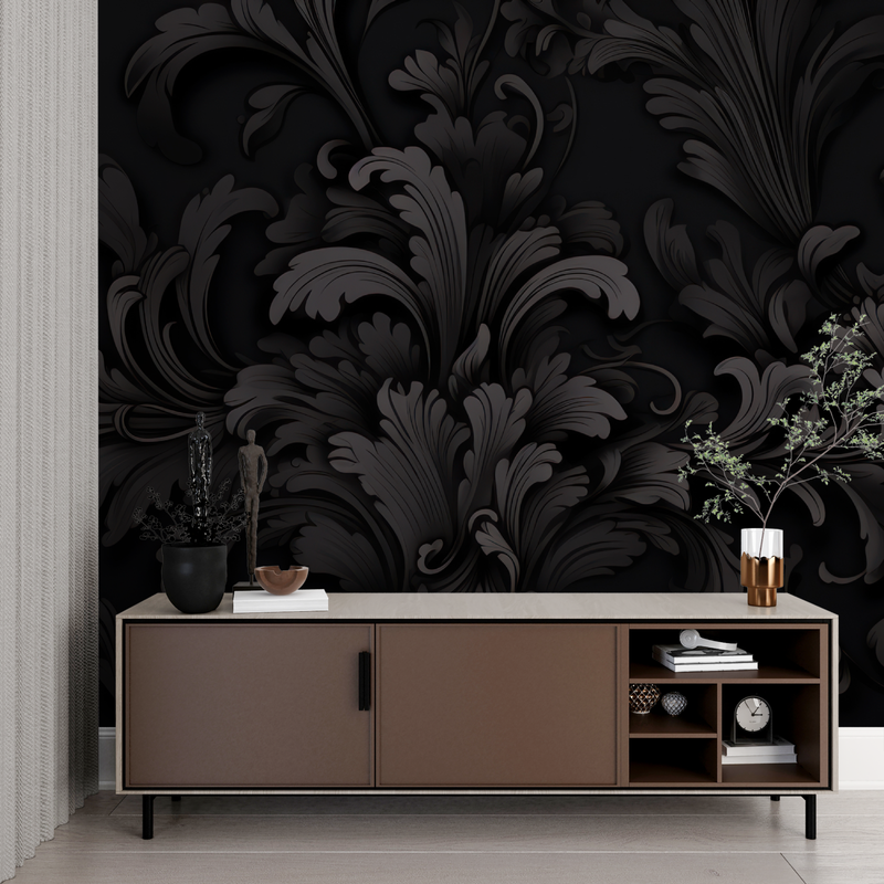 Papier Peint Design Noir - mur