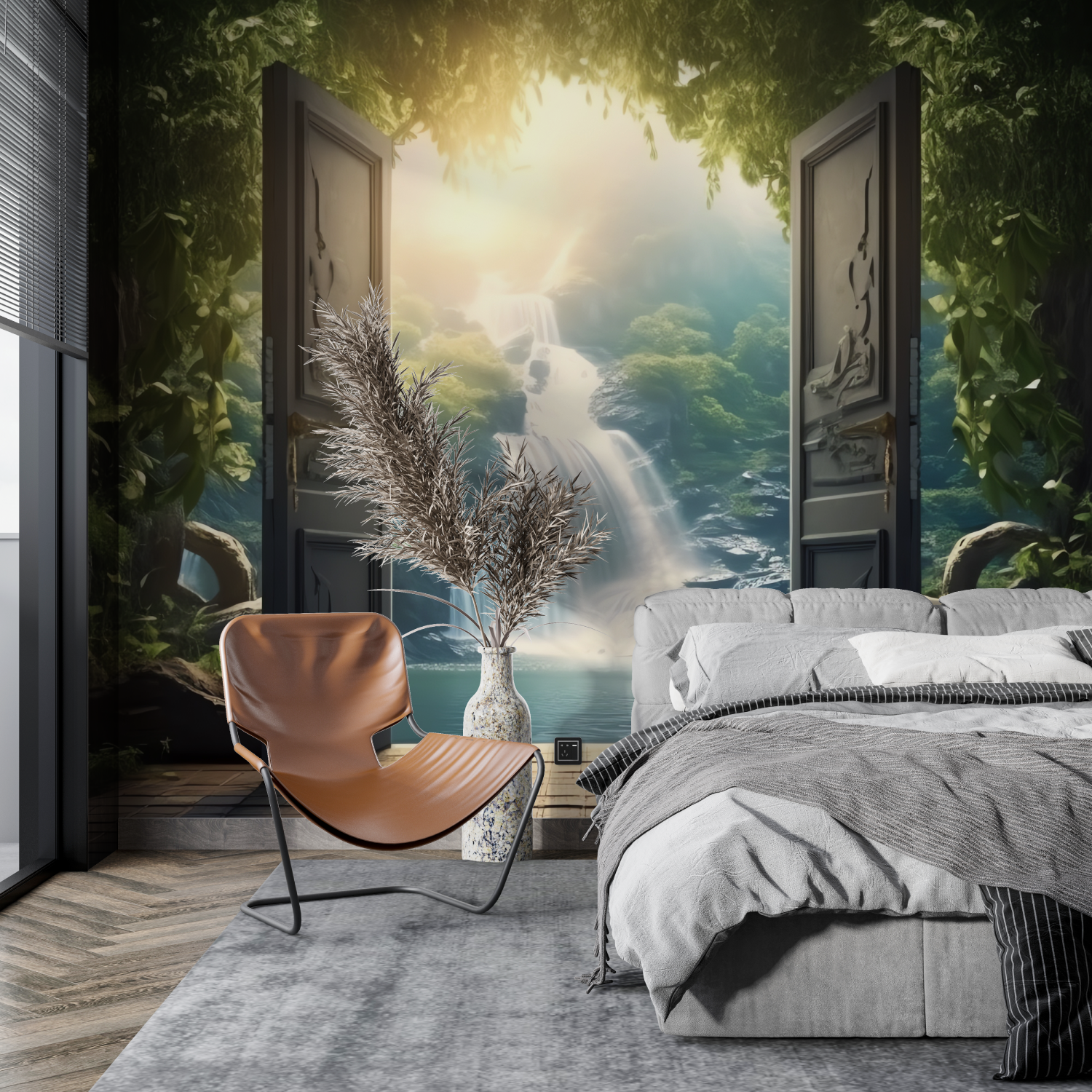 Trompe L Oeil Zen-Wasserfall-Hintergrundbild - Second Image