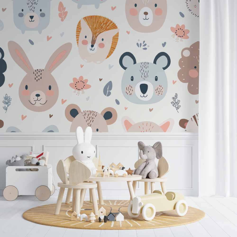 baby animal pattern wallpaper - Second Image