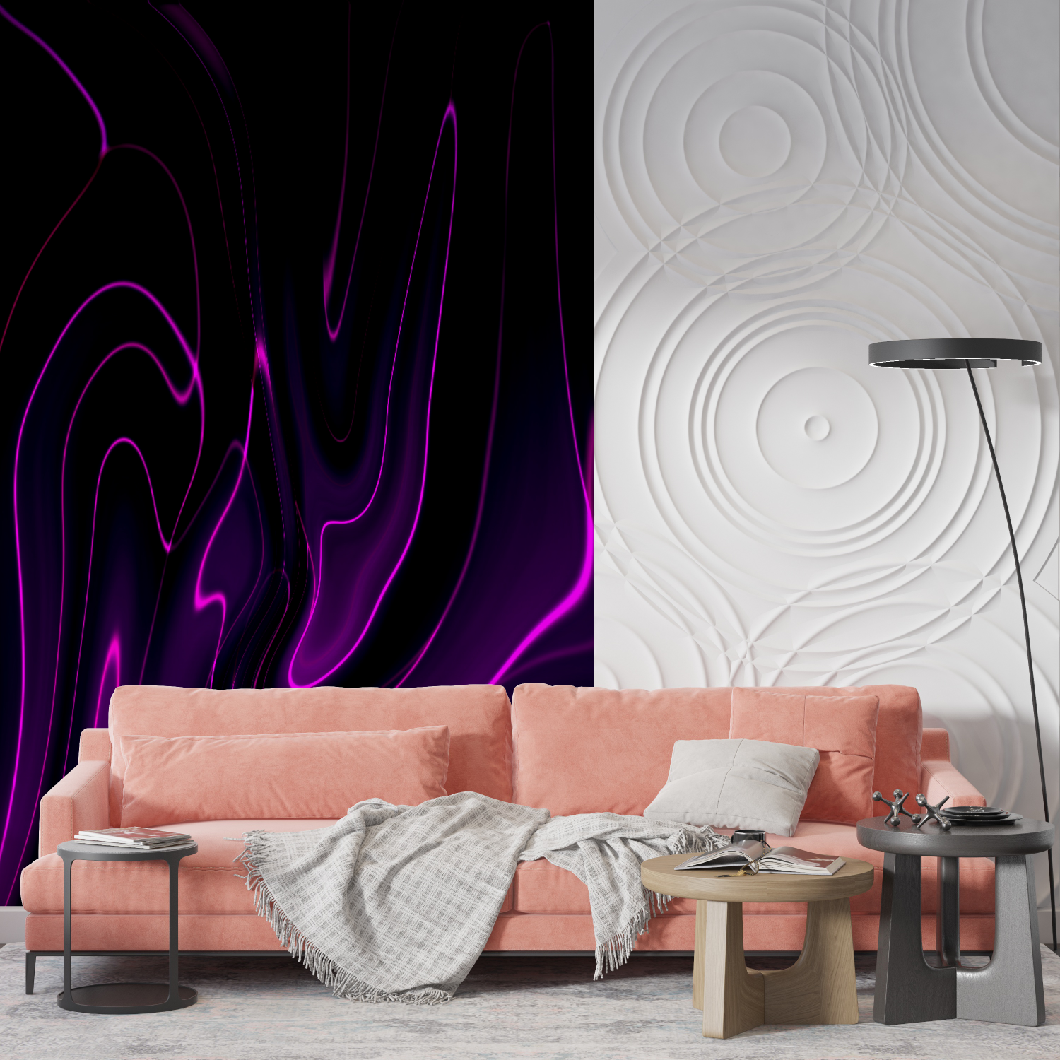 Papier Peint Noir Et Violet - design