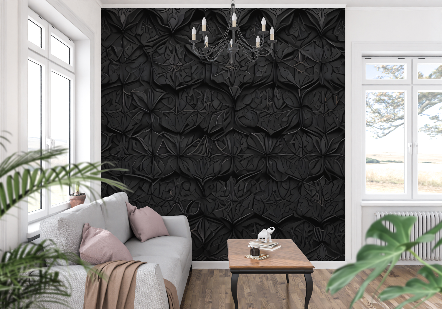 Papier Peint Noir Chic - panoramique tendance