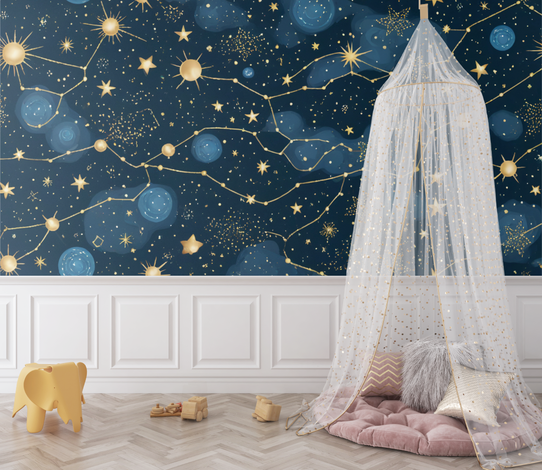 Papier peint ado constellations detoiles bebe