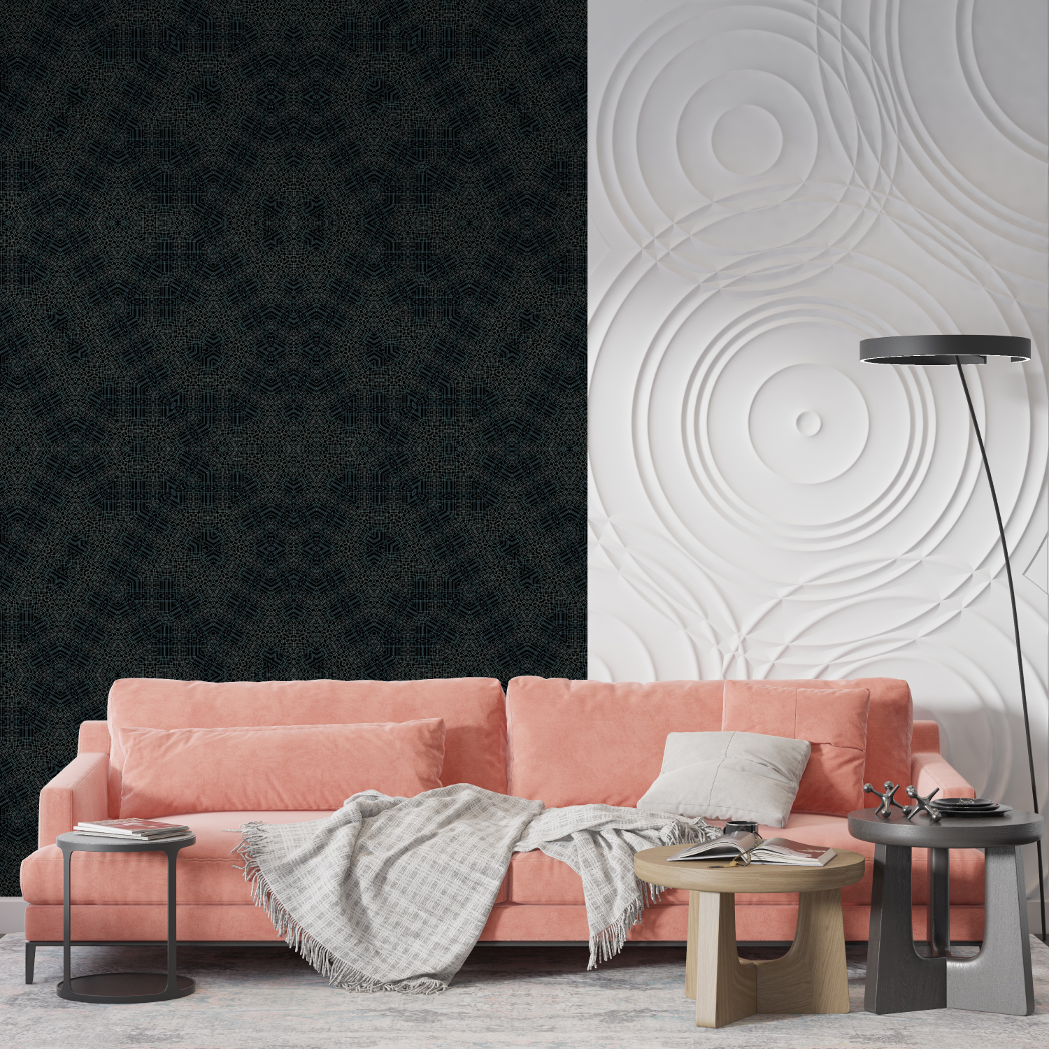 Papier Peint Arabesque Noir - mur