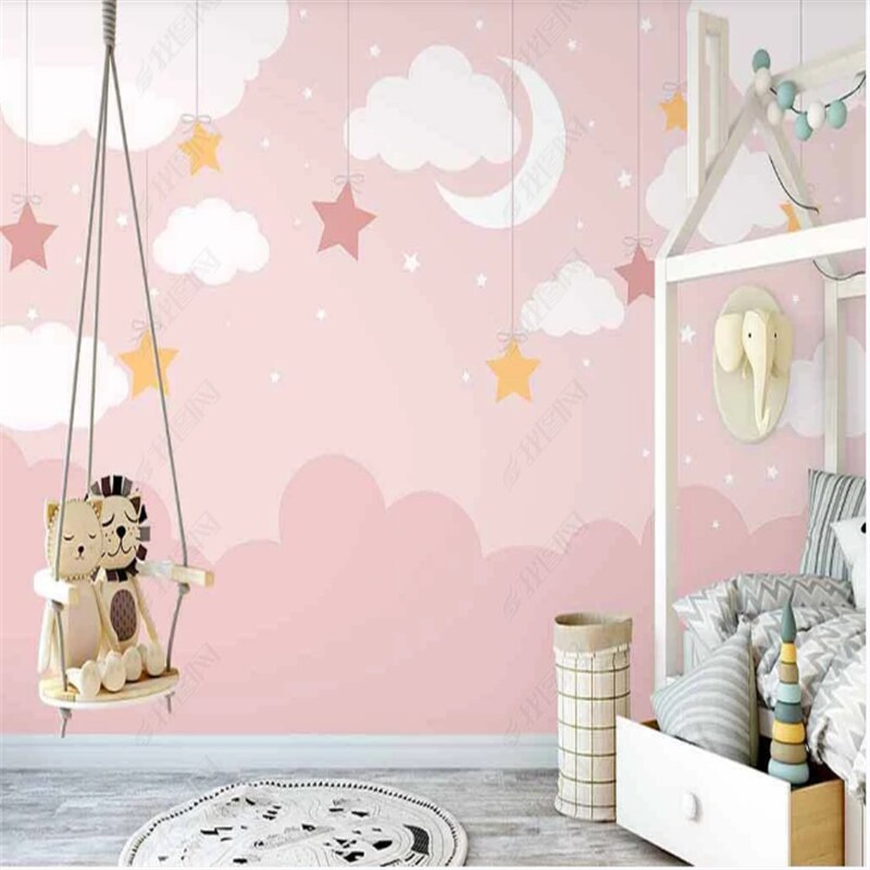 Ster Behang <br/> Star Girl en Roze Wolk