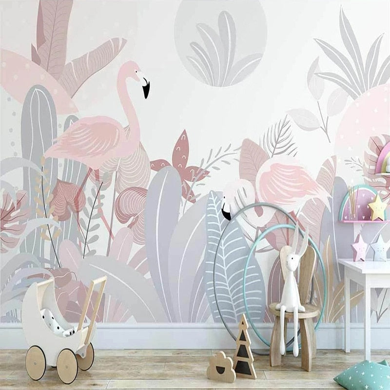 Pastel Baby Pink Flamingo Wallpaper