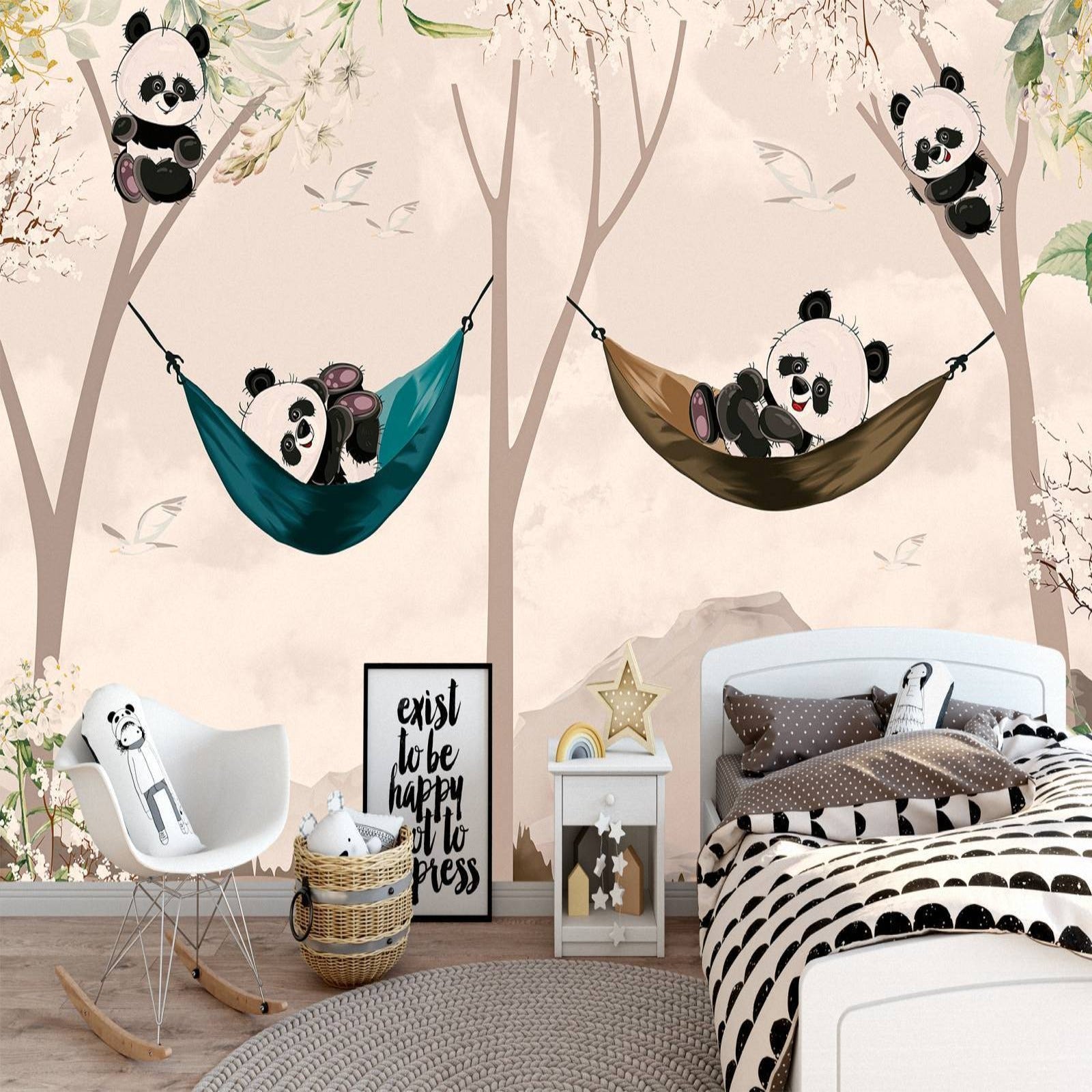 Dierenbehang <br/> Babypanda en hangmat