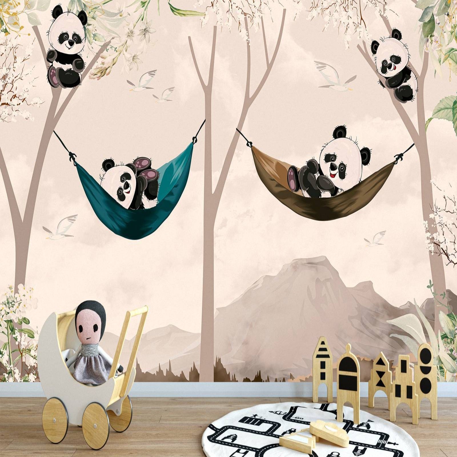 Animals Wallpaper <br/> Baby Panda and Hammock - Second Image