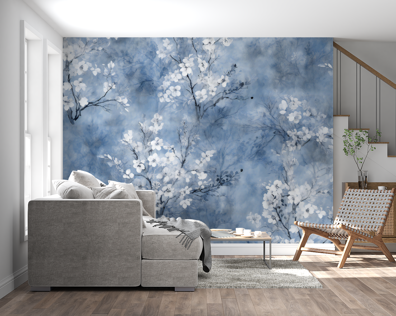 Blue Cherry Blossom Wallpaper - Second Image