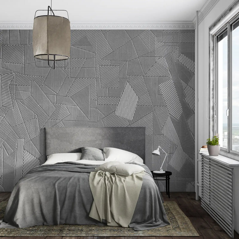 Chambre Papier Peint Gris - pano mural