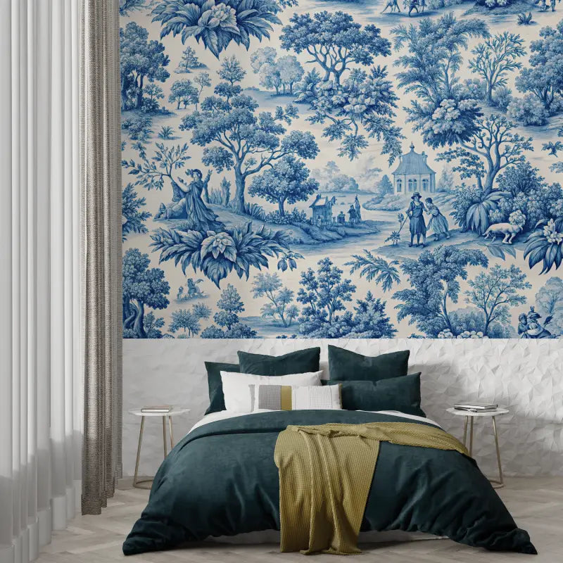 Chambre Papier Peint Toile de Jouy Moderne - francais