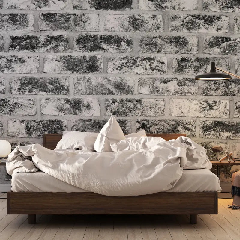 Vinyl Wallpaper On Gray Marble Brick Non-Woven - Second Image