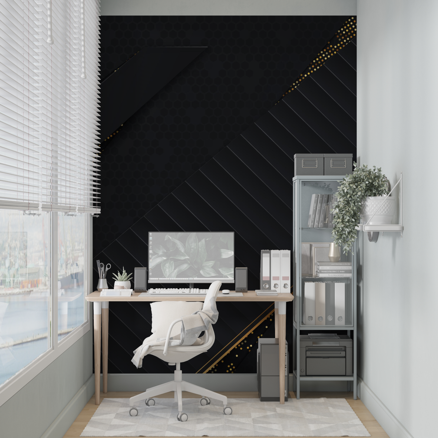 Papier Peint Salon Noir - sur mesure