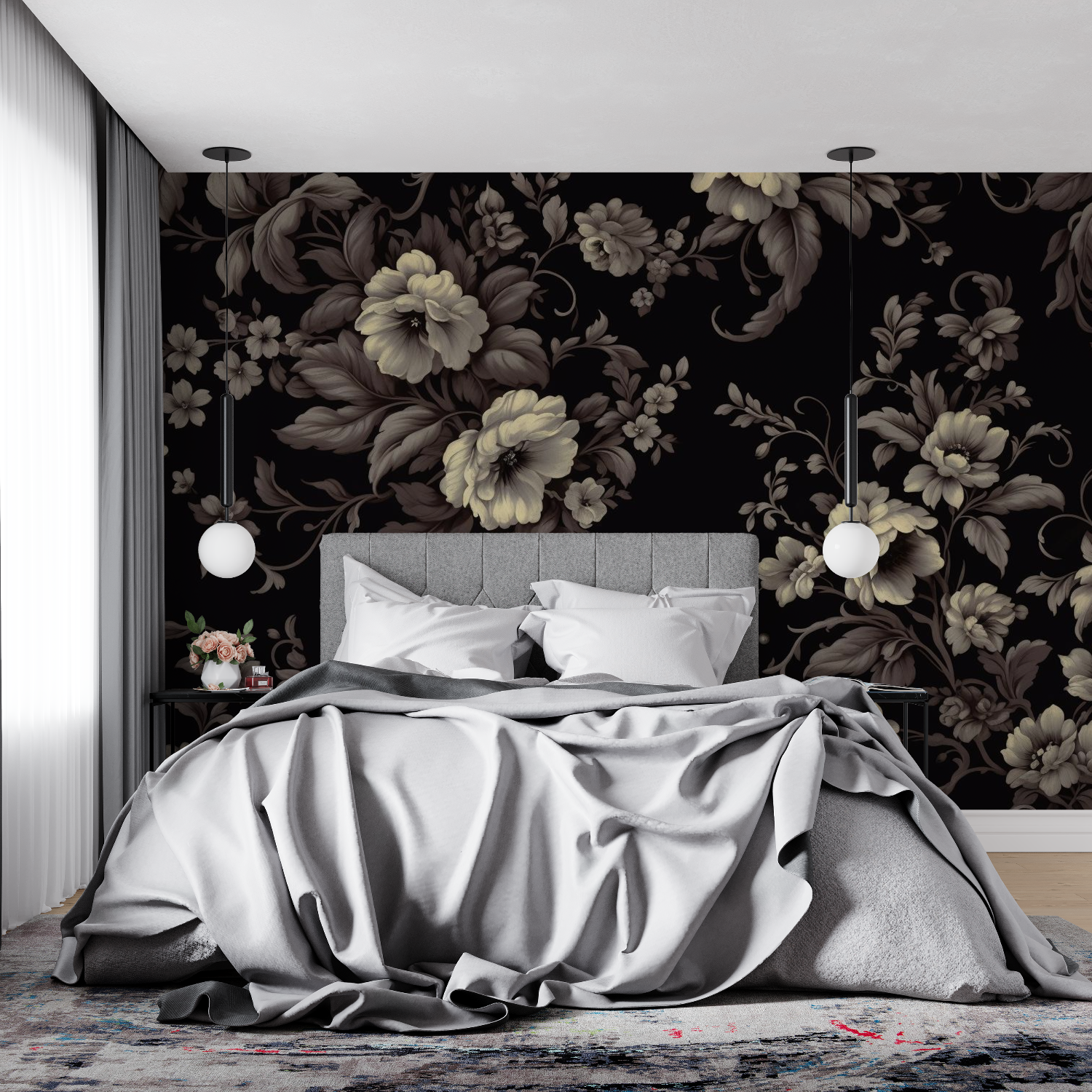 Papier Peint Vintage Noir - tendance mur