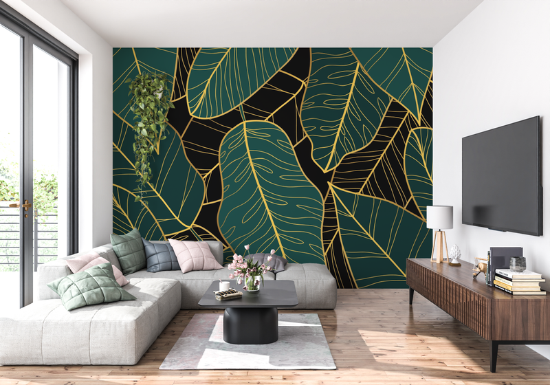 Papier Peint Vert Bouteille - tendance mur