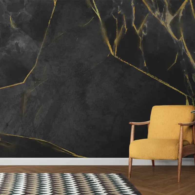 Black and Gold Marble Wallpaper - Second Image