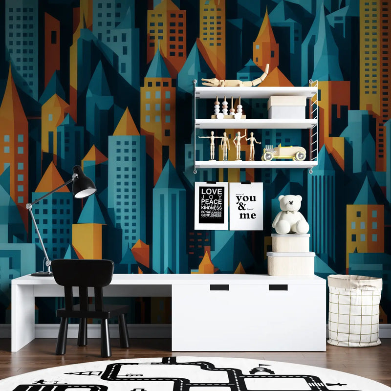 Papier Peint Ado Skyline Urbain - chambre spiderman