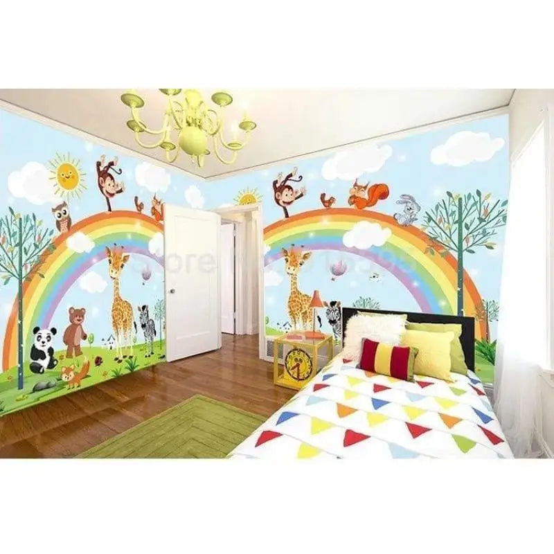 Regenboog slaapkamer behang - Second Image