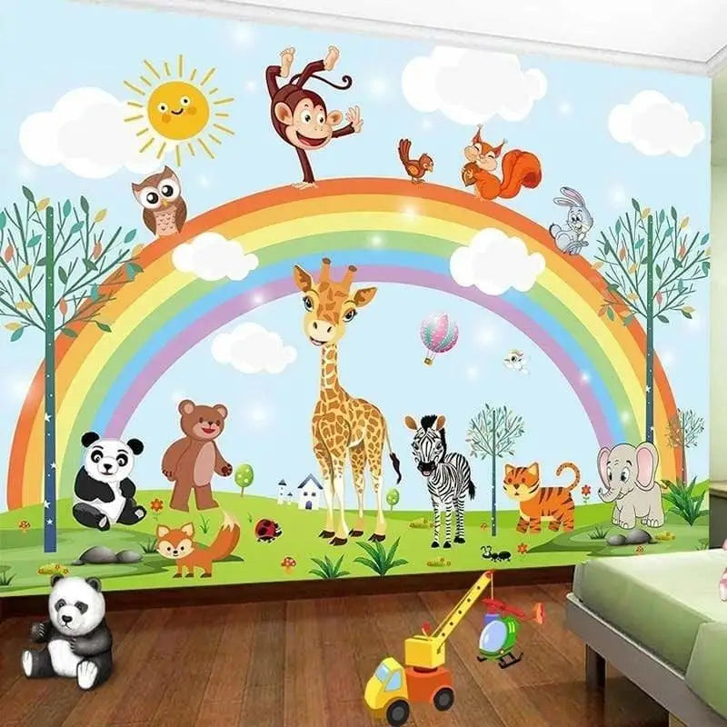 Regenboog slaapkamer behang - Second Image