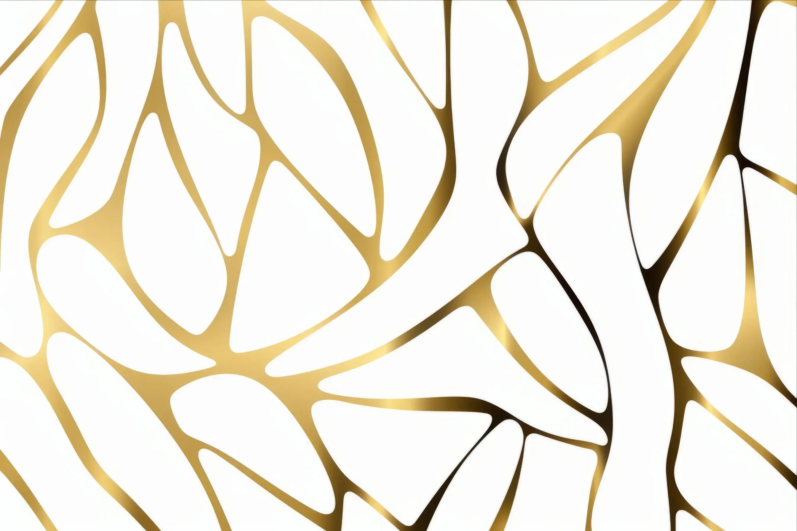 Wit en gouden art deco wallpaper