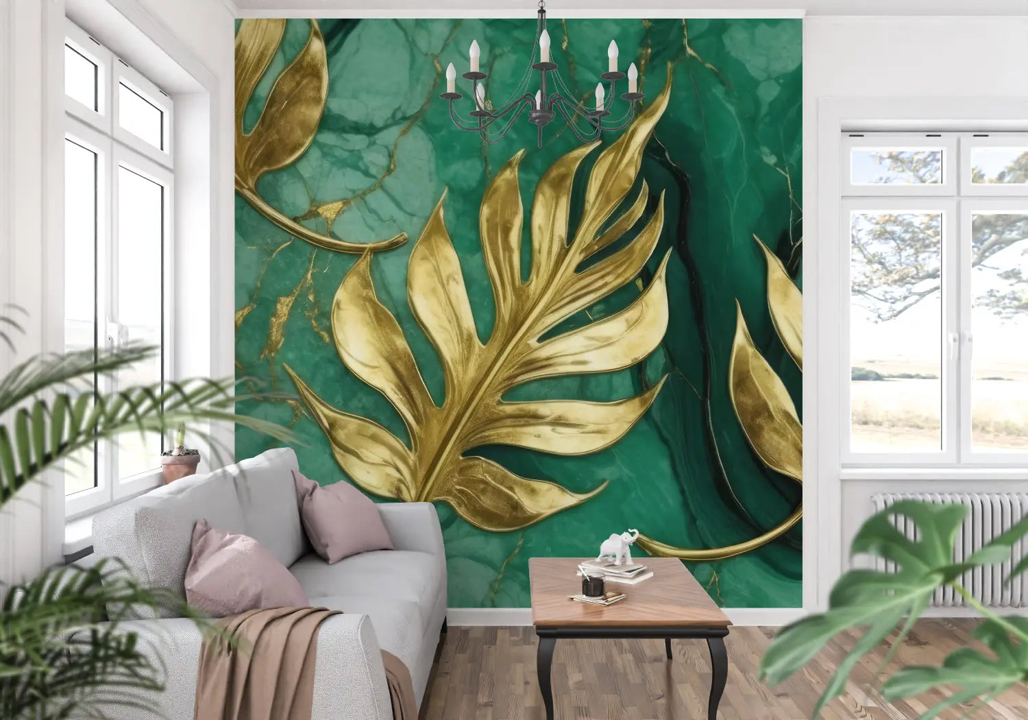 Groen Art Deco Behang - Second Image