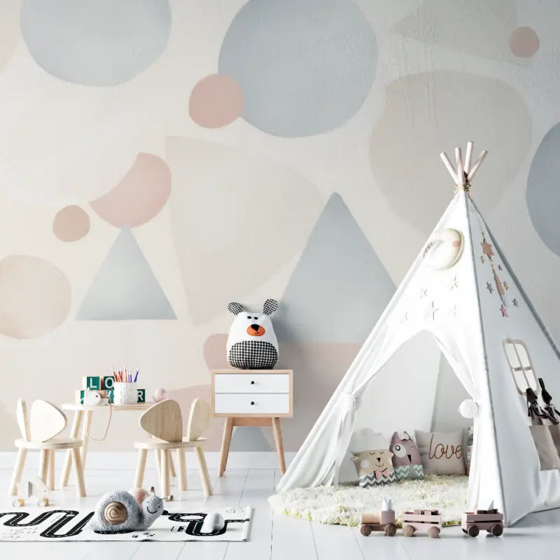 Papier peint bébé Motif géométrique scandinave - chambre de bebe