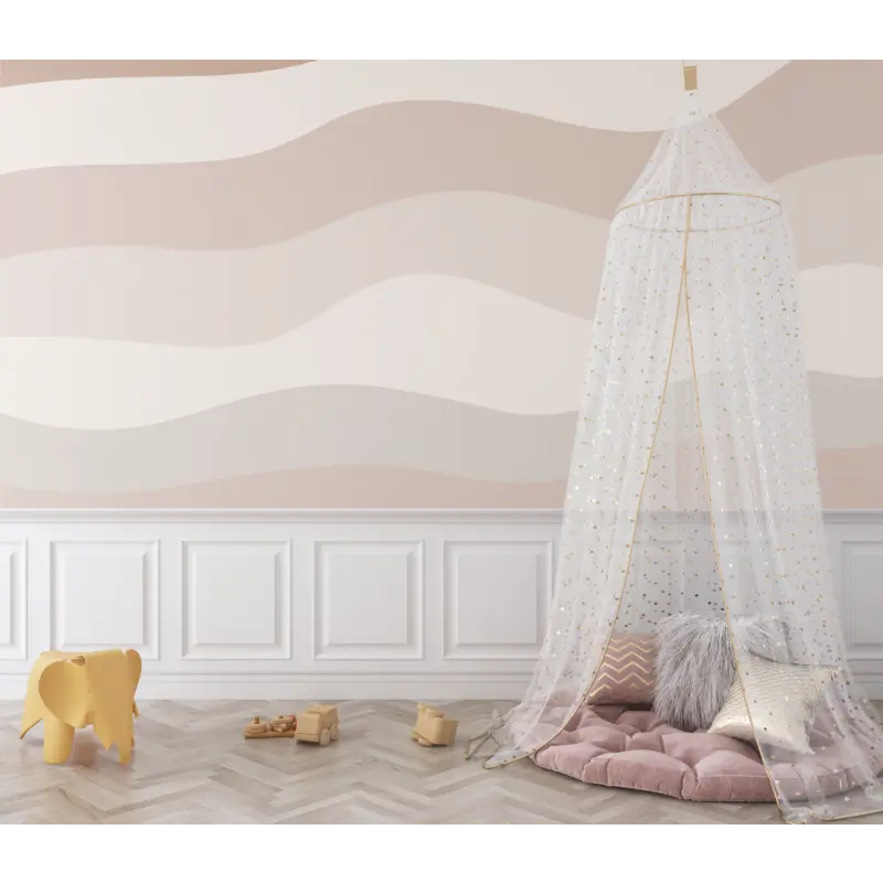 Papier peint bébé Vagues marron - bebe tipi