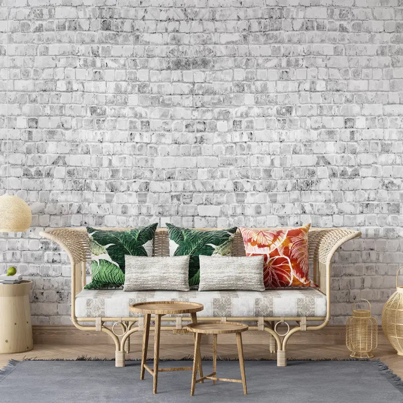 White Old Brick Wallpaper - Second Image