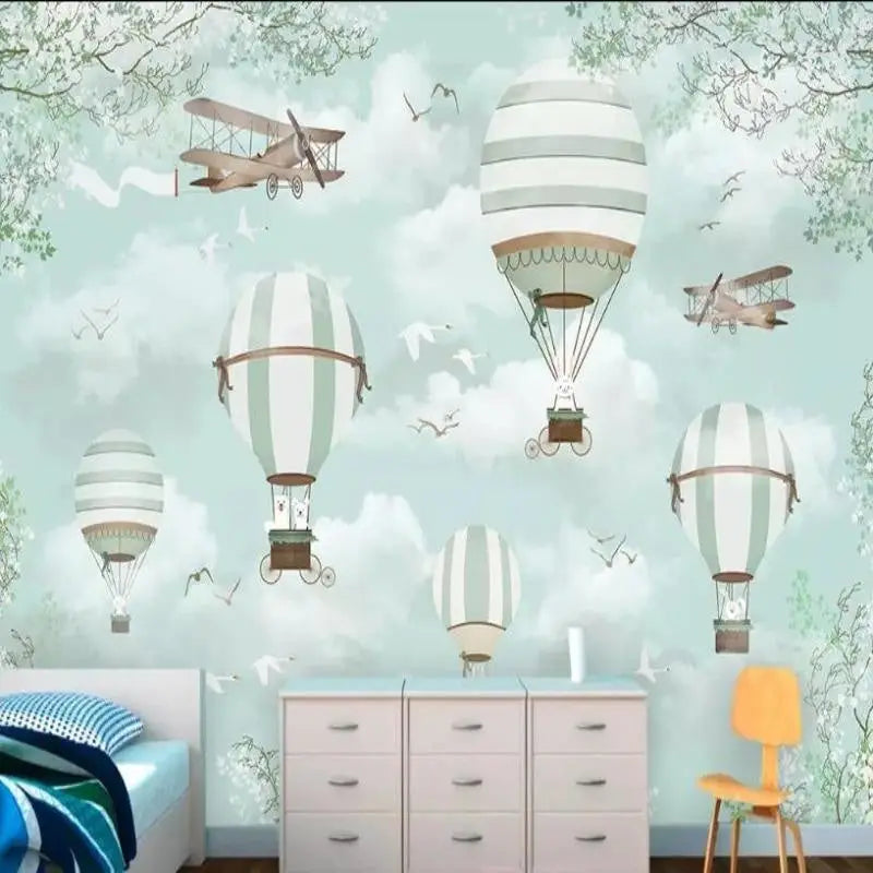 Tapete für das Schlafzimmer eines Jungen mit Flugzeugen - Second Image