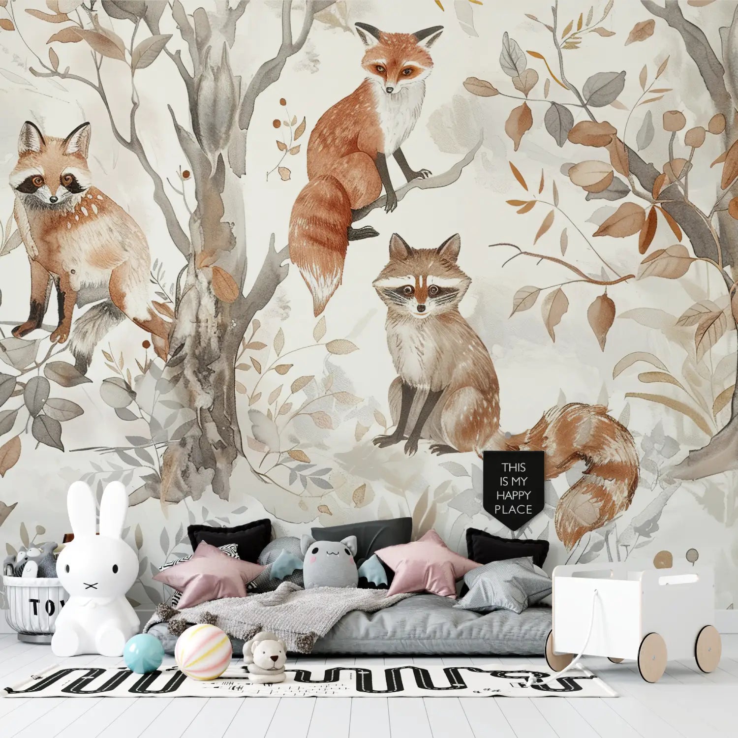 Papier Peint Chambre Enfant Animaux - mur chambre panoramique