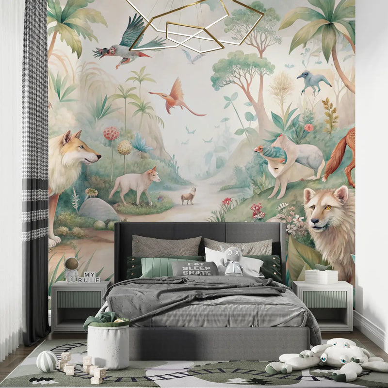 Papier Peint Chambre Enfant Jungle - tapisserie garçon