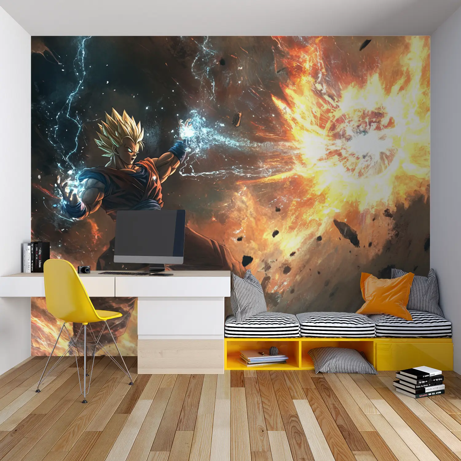 Papier Peint Dbz Goku Puissance - tapisserie hero