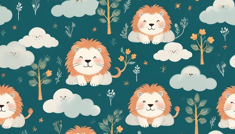 Papier Peint Enfant Lion Motif