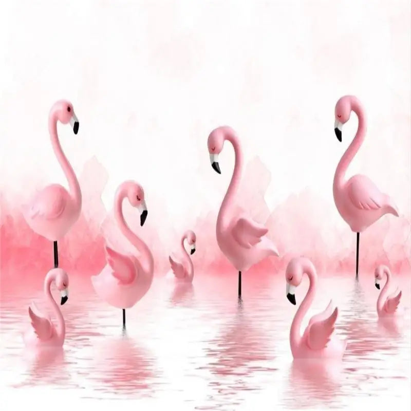 Roze flamingobehang voor meisjeskamer - Second Image