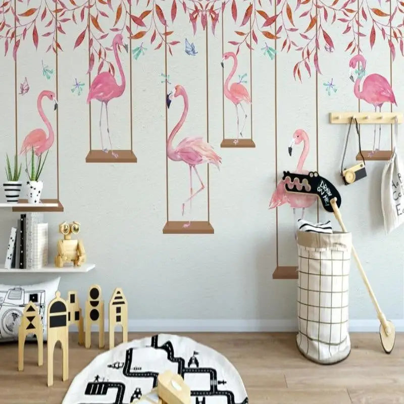 Papier Peint Flamant Rose Moderne