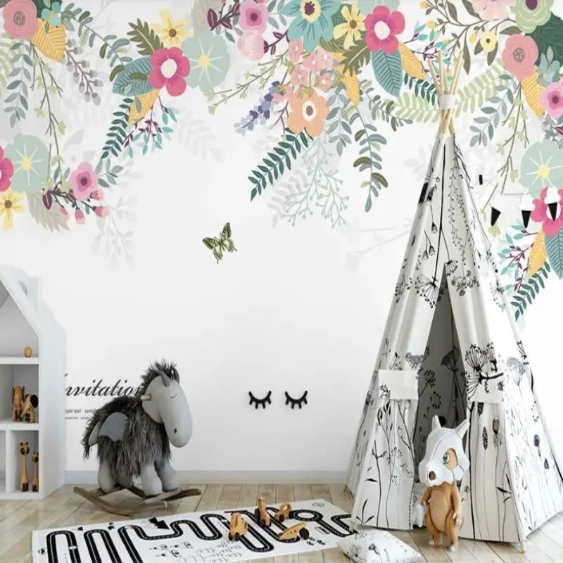 Papier Peint Fleuri Chambre Fille