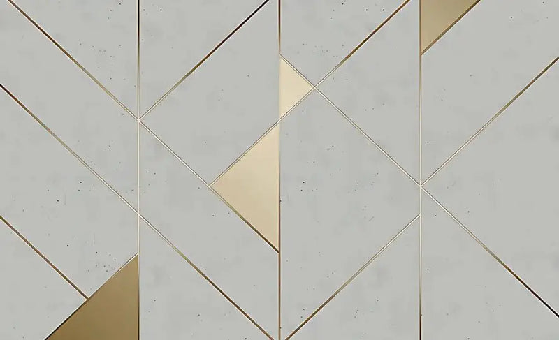 Gouden witte geometrische behang