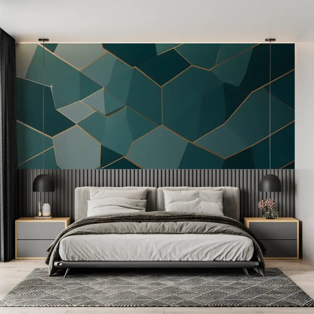 Teal Geometric Wallpaper - Second Image