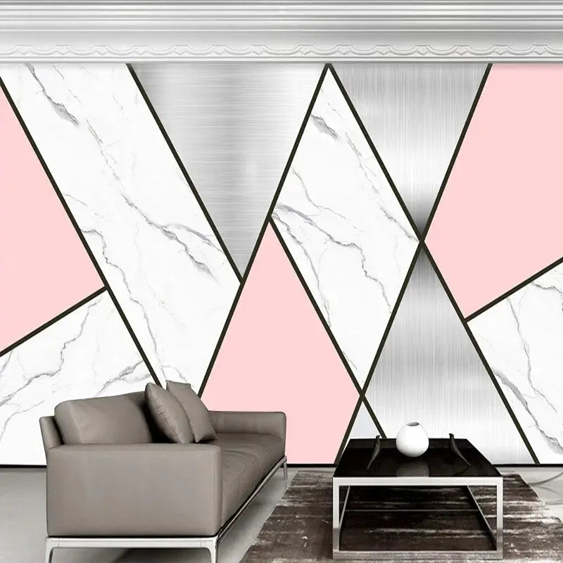 Geometric Pink Gray Wallpaper - Second Image