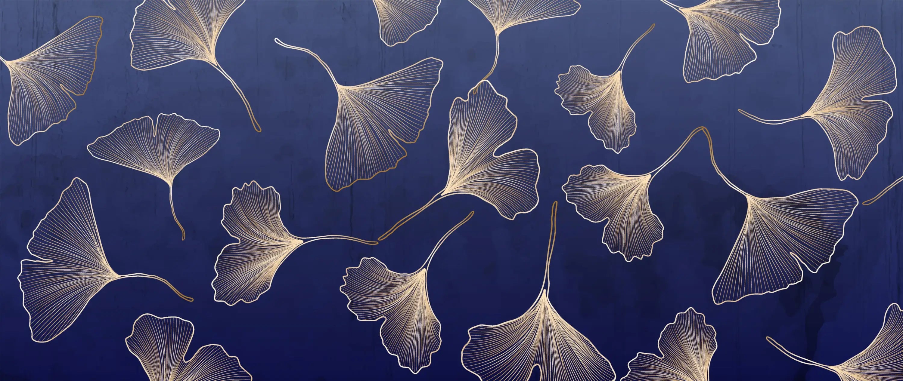 Papier Peint Ginkgo Bleu