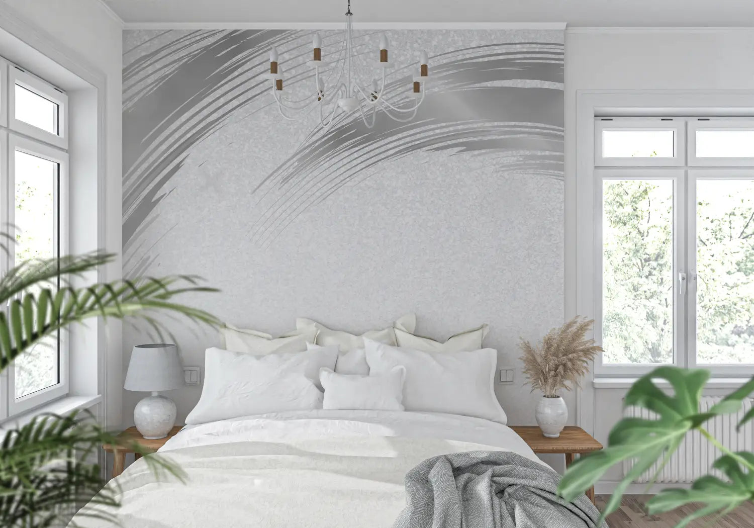 Papier Peint Gris Argent - tendance mur