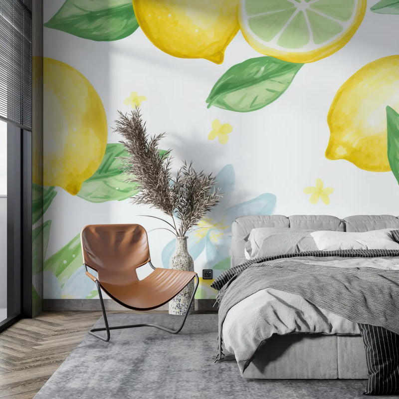 Papier Peint Jaune Et Vert - tendance mur