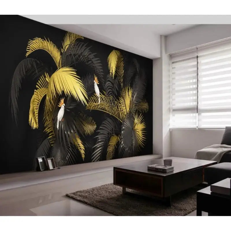 Zwart en goud jungle behang - Second Image