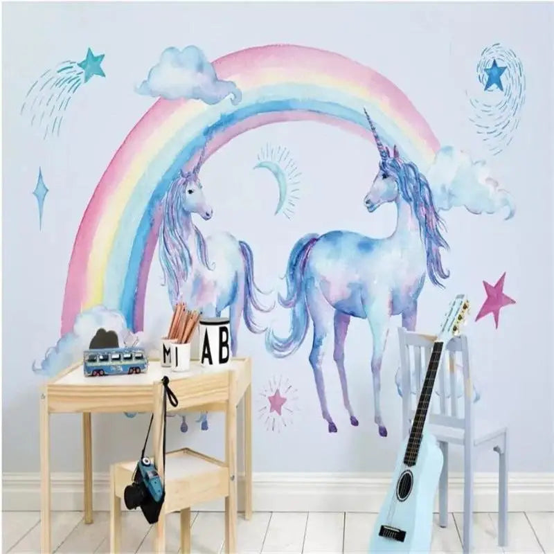 Papier Peint Licorne Arc-en-Ciel