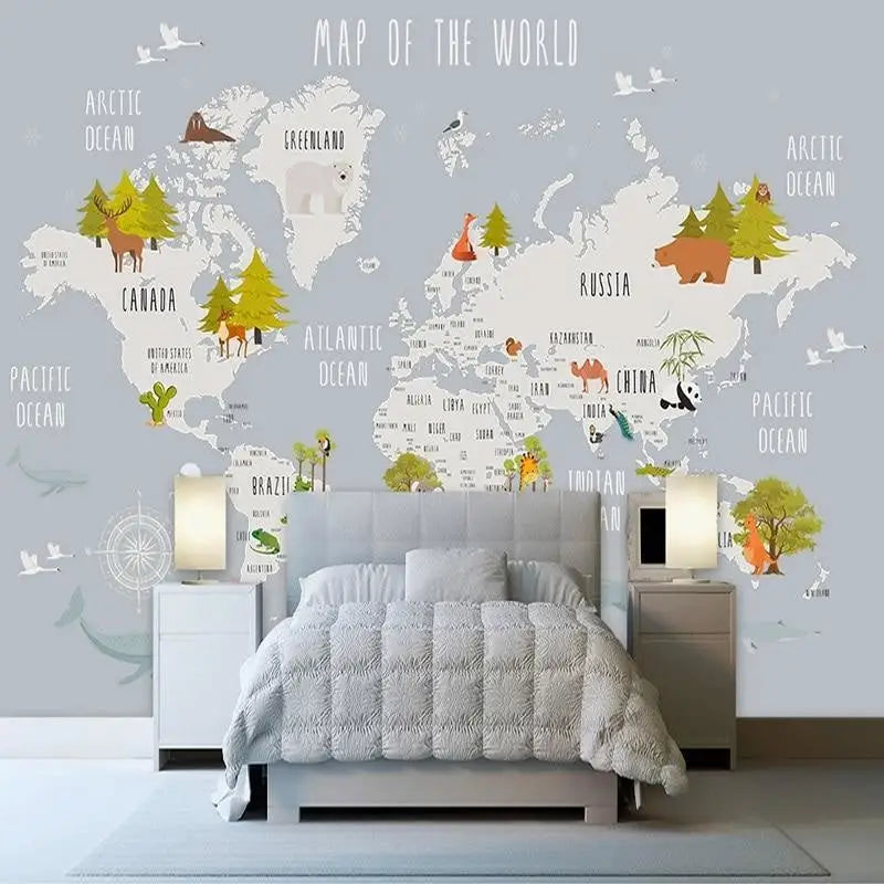 Children's World Map Wallpaper - Second Image