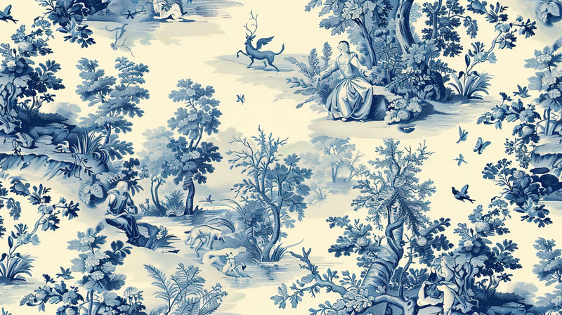 Blue Tree Pattern Wallpaper