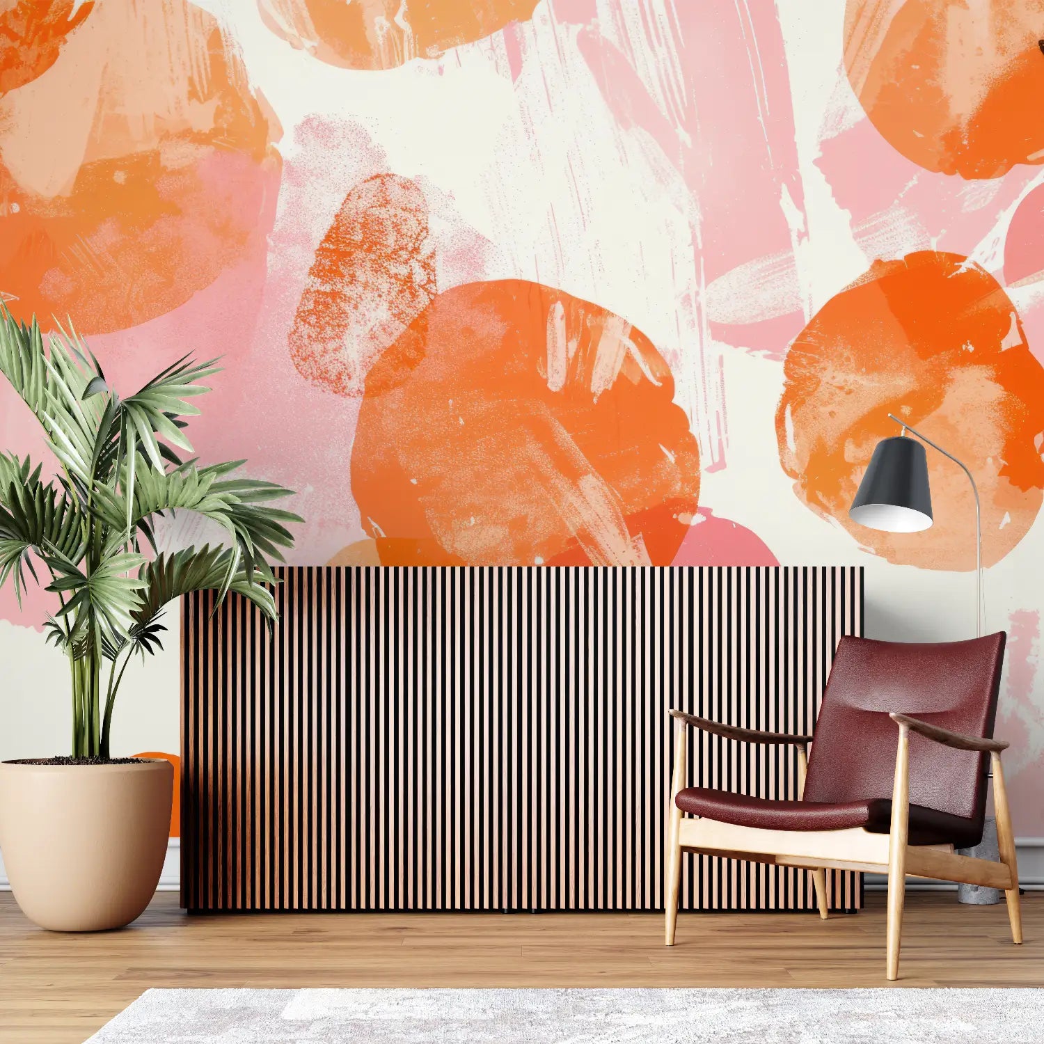 Pink Orange Patterned Wallpaper - Second Image