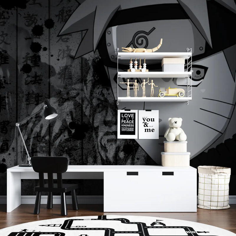 Papier Peint Naruto Blanc Noir - chambre spiderman