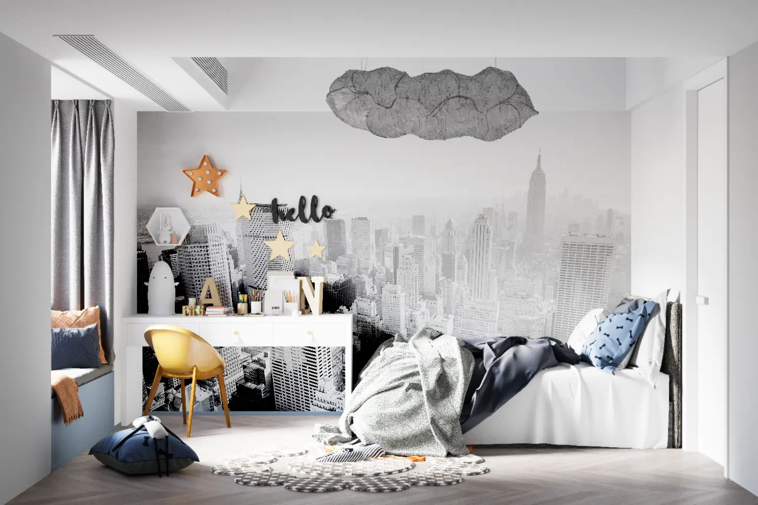 New Yorker Teenager-Schlafzimmer-Tapete - Second Image