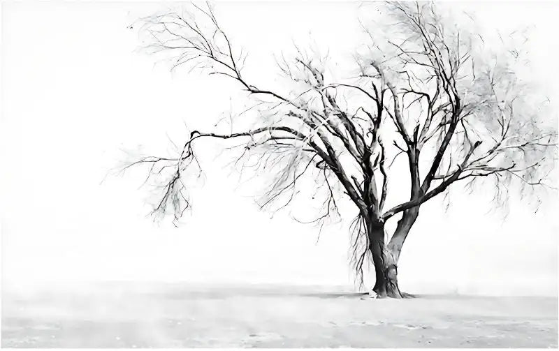 Black and white wallpaper tree